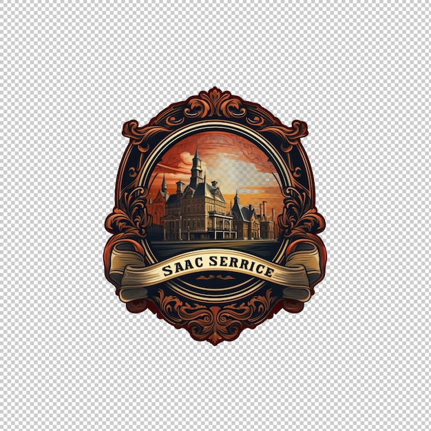 PSD sticker logo sazerac isolated background isola