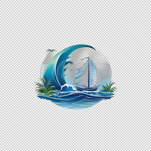 Sticker logo sea breeze geïsoleerde achtergrond is