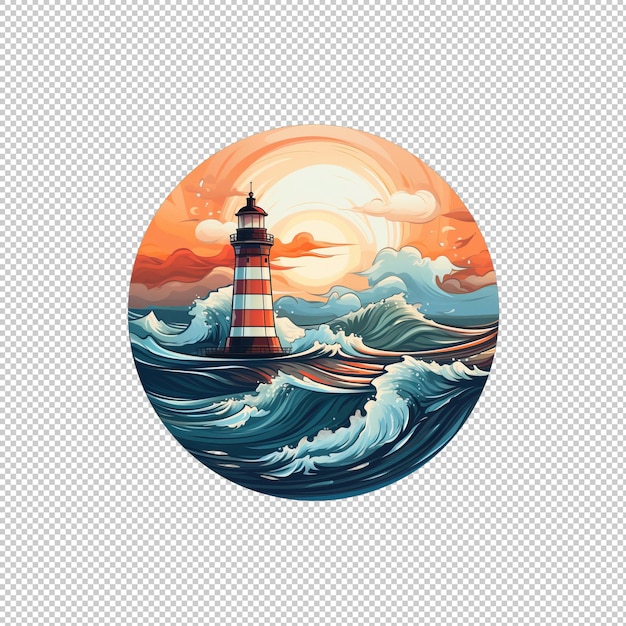 Sticker logo sea breeze isolated background is