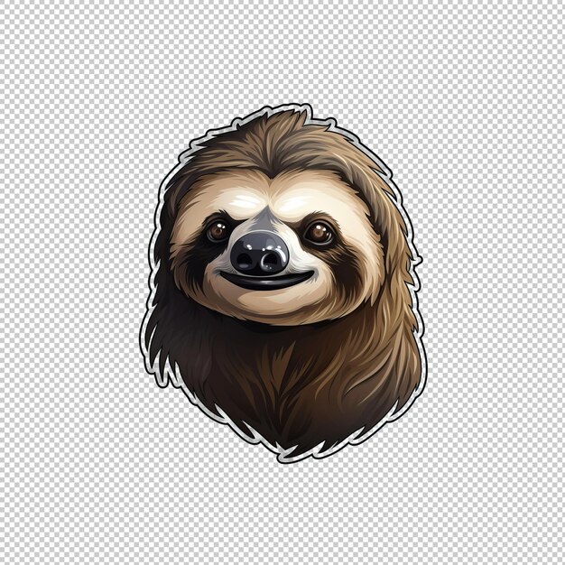 PSD sticker logo sloth isolated background isolate