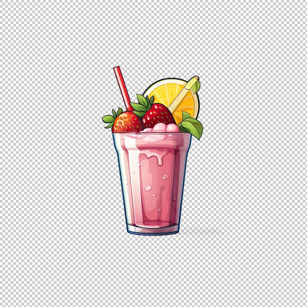 PSD sticker logo smoothie isolated background isol