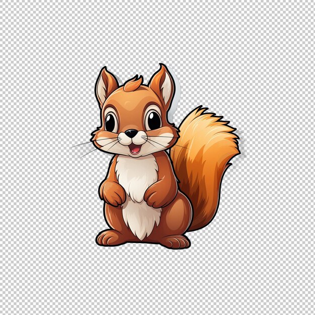 PSD sticker logo squirrel isolated background isol