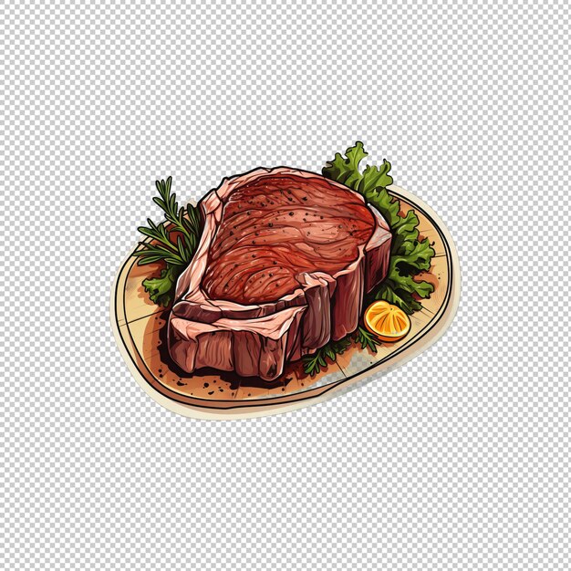 PSD sticker logo steak geïsoleerd achtergrond geïsoleerde