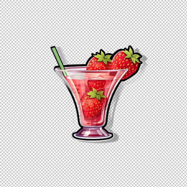 PSD logo adesivo daiquiri di fragola isolato sul retro