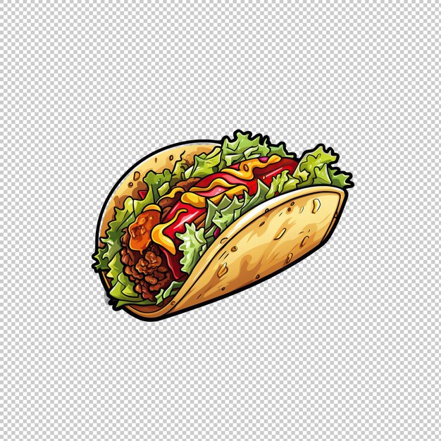 PSD sticker logo tacos isolated background isolate