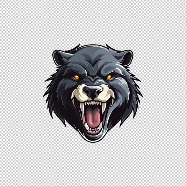 PSD sticker logo tasmanian devil isolated backgrou