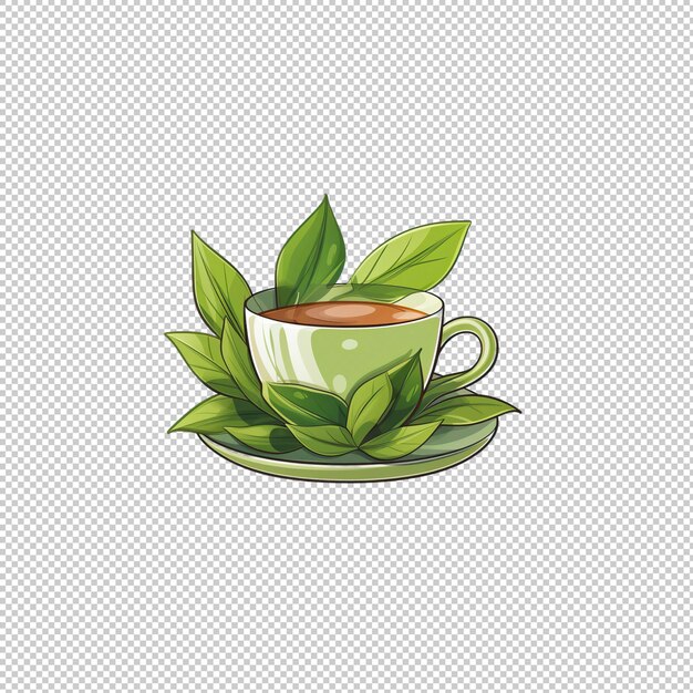 PSD sticker logo tea isolated background