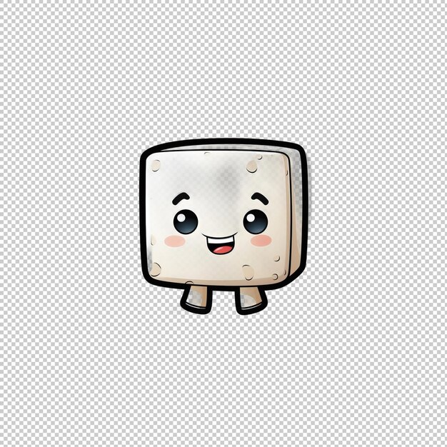 PSD sticker logo tofu isolated background