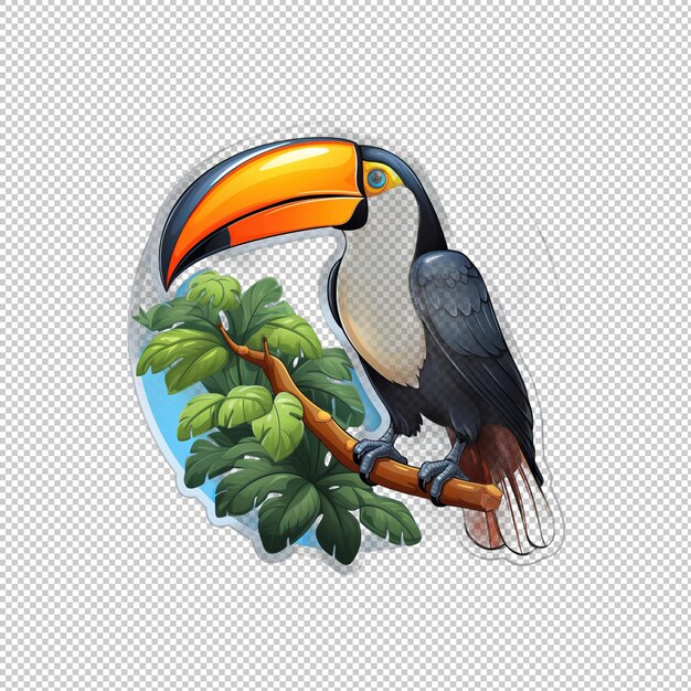 Sticker logo toucan geïsoleerde achtergrond isolat