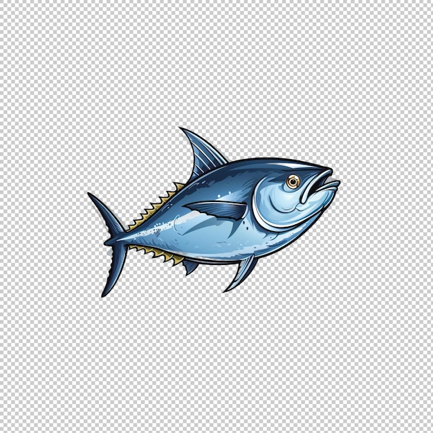 PSD logo dell'etichetta adesiva sfondo isolato del tonno