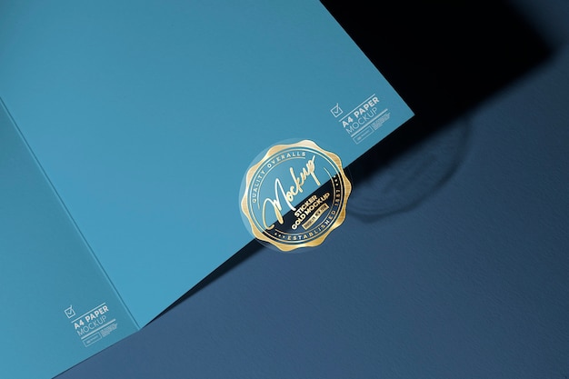 Sticker mockup on box