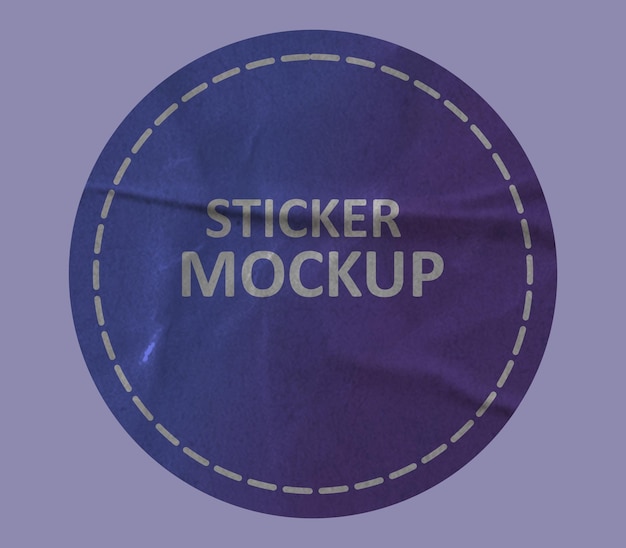 PSD sticker mockup design bewerkbare ronde sjabloon