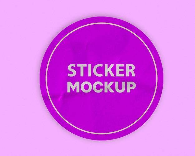 PSD sticker mockup design editable round template