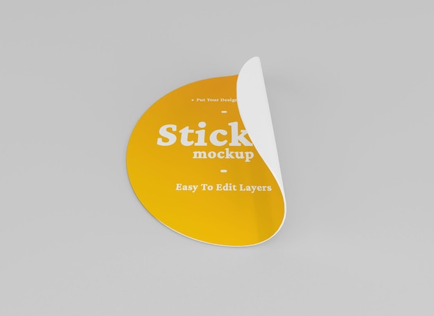 PSD sticker mockup design isolated