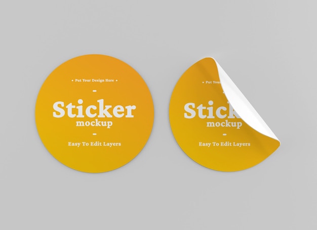 Sticker mockup ontwerp geïsoleerd