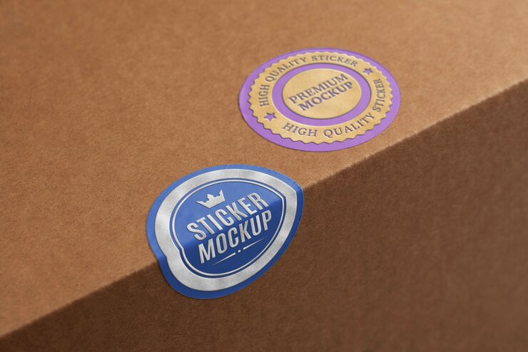 PSD sticker mockup ontwerp