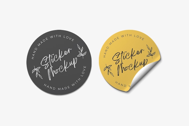 PSD sticker mockups full editable