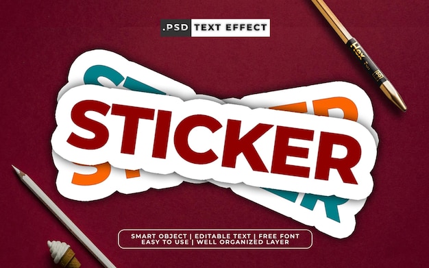 PSD sticker style psd text effect