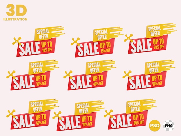 a sticker tag sale with a red and yellow sign that says special offer