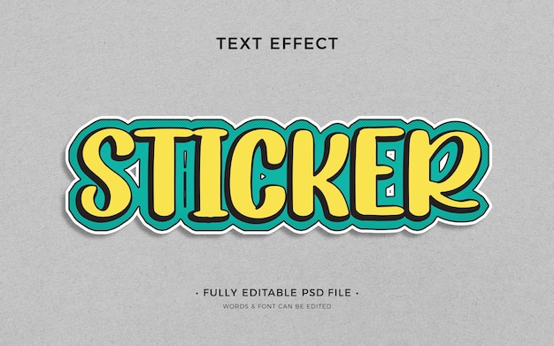 PSD sticker text effect