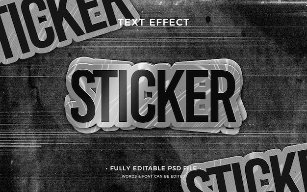 PSD sticker text effect