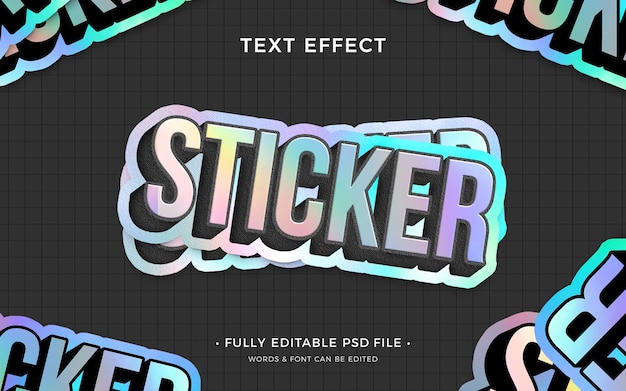 PSD sticker text effect