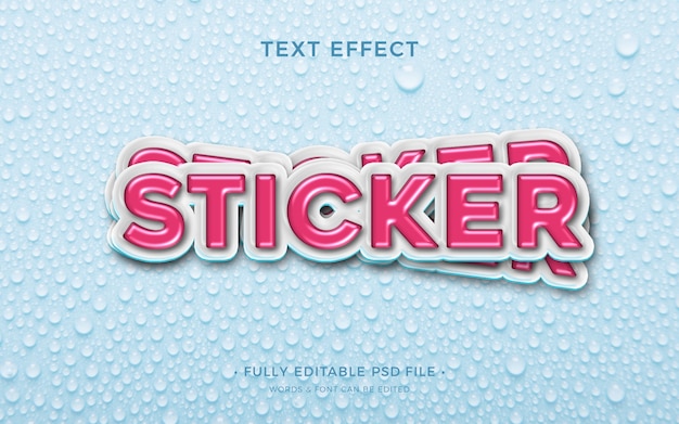 Sticker text effect