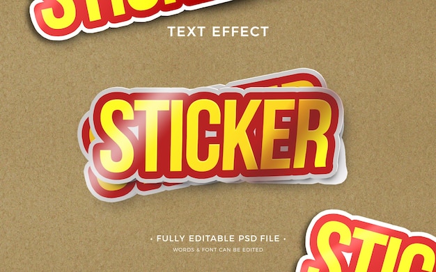 PSD sticker text effect