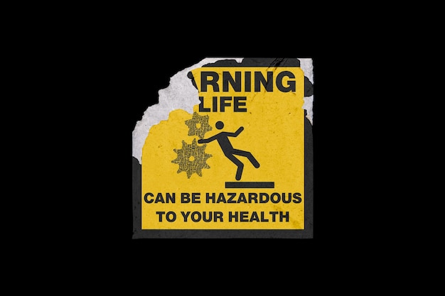 PSD sticker for tshirt yellow warning