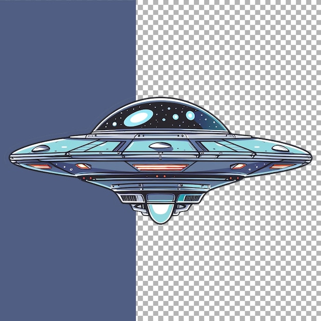 PSD sticker of a ufo ship on a transparent background ai generated