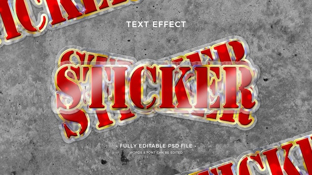 PSD stickerteksteffect