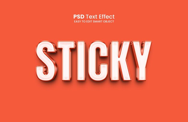 Sticky 3D 편집 가능한 텍스트 효과