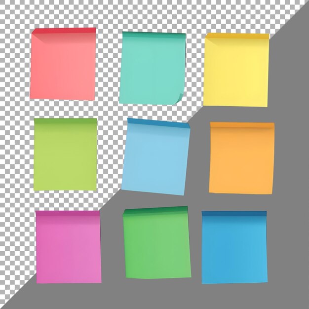 Sticky notes colored flat icon against transparent background Ai Generated