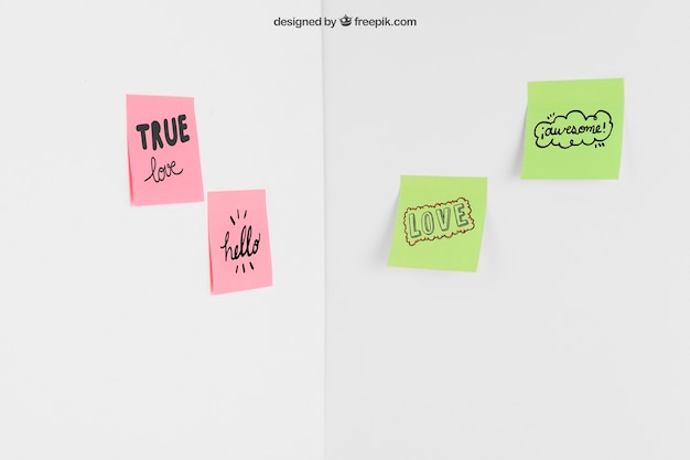 PSD sticky notes in corner