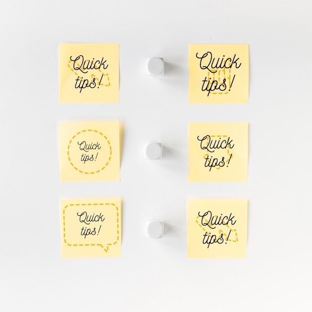 Sticky notes mockup with tips concept