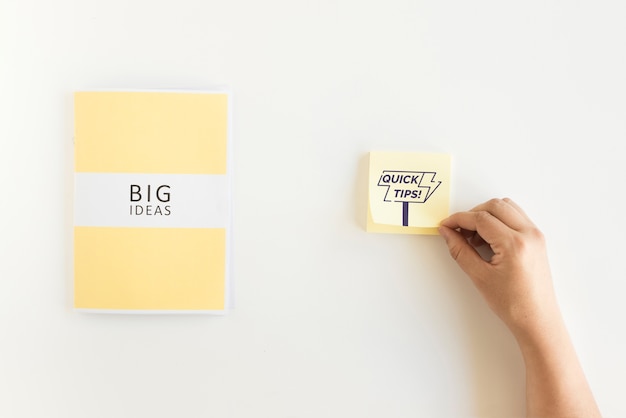 Sticky notes mockup with tips concept