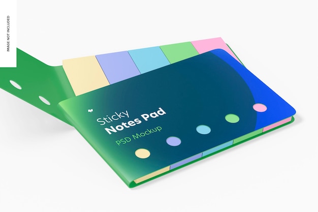 Sticky notes pads mockup, gesloten en geopend