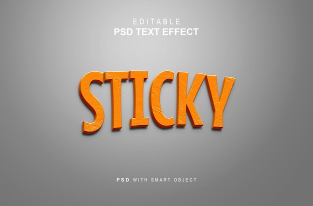 PSD sticky text style effect