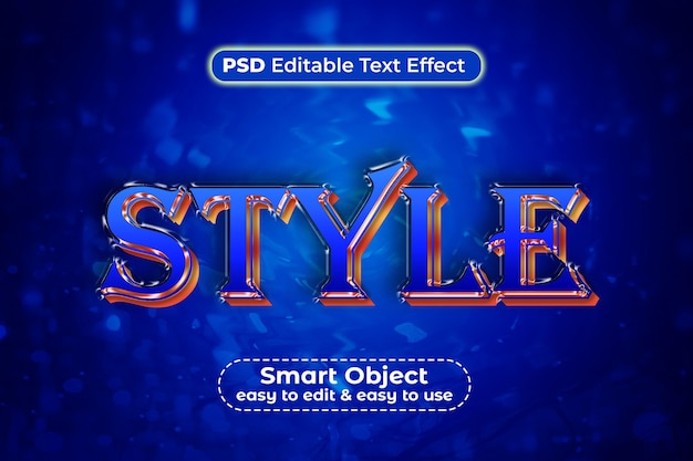 Stijl 3d bewerkbaar teksteffect Premium Psd