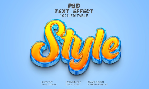 Stijl 3d-teksteffect psd-bestand