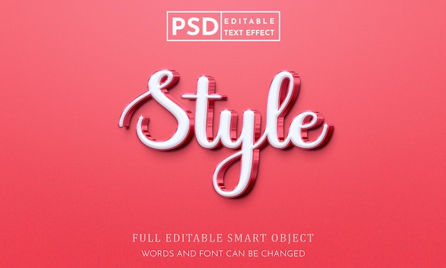 Stijl 3d-tekststijleffect psd met premium achtergrond