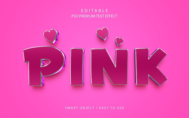 Stijl Pink 3D PSD Teksteffect