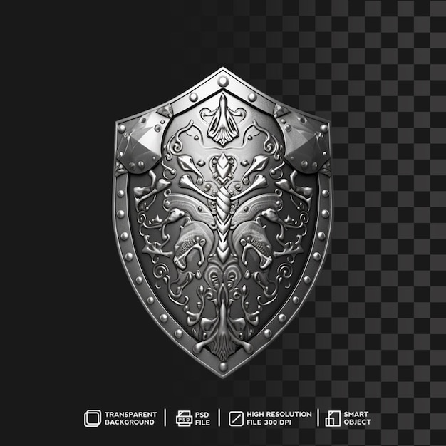 Stijlvol 3D Silver Shield-ontwerp