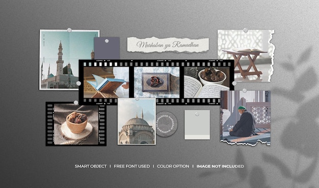 Stijlvol Moodboard-collagemodel met schaduwoverlay