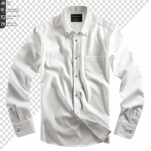 PSD stijlvol wit geruite hemd voor mannen geïsoleerd op doorzichtige achtergrond