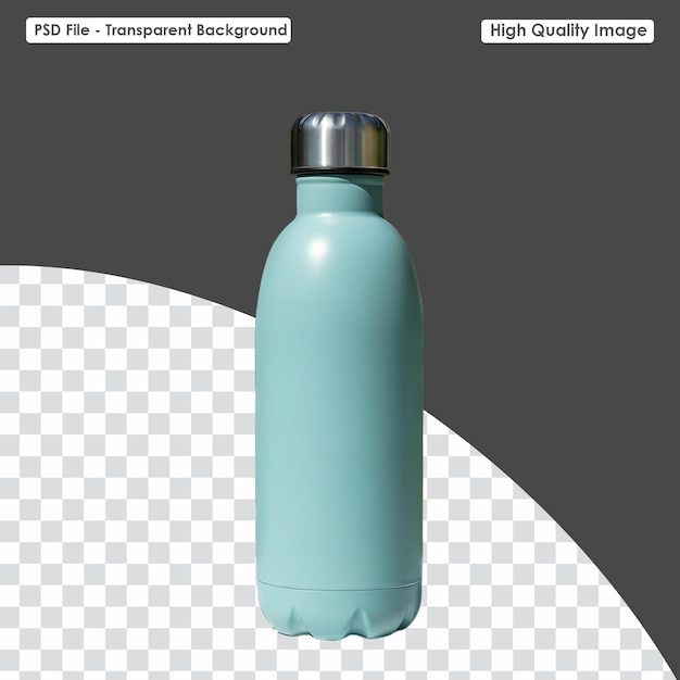 Stijlvolle aqua-waterfles met metalen deksel