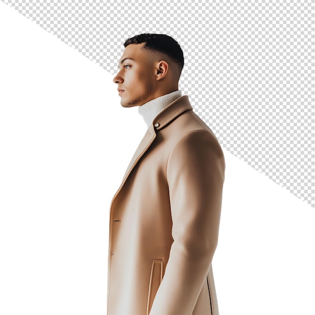 Stijlvolle man in beige jas
