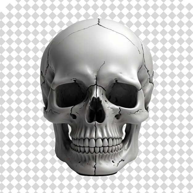 PSD stijlvolle schedelgrafiek schedelmodel schedel illustratie psd geïsoleerd op transparante achtergrond
