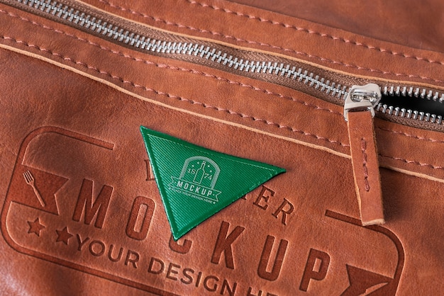 PSD stijlvolle tas met patch-mockup