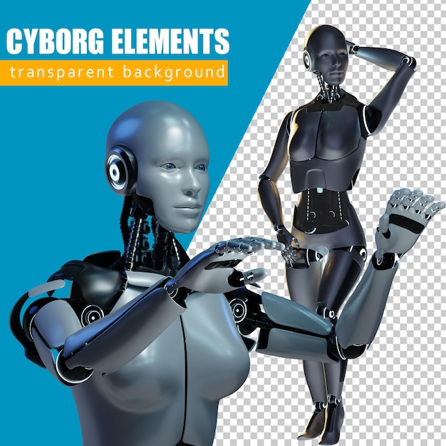 Stilfuld og smuk cyborg. Futuristisk mand. Robot 3D-rendering